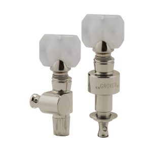 GROVER GEARED BANJO PEGS NICKEL W/   SQUARE PRLD BUTTON SET 5