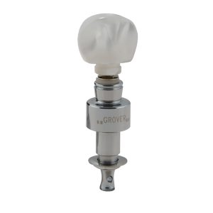 GROVER GEARED BANJO PEGS CHROME W/   ROUND PRLD BUTTON SET 4