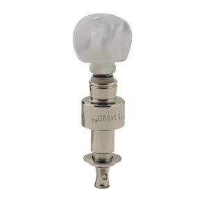 GROVER GEARED BANJO PEGS NICKEL W/   ROUND PRLD BUTTON SET 4