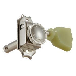 GROVER LOCKING DELUXE NICKEL W/   PLASTIC KEYSTONE BUTTON SET 6 3+3