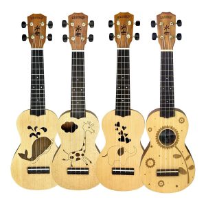 KAHUNA LASER-ETCHED MAHOGANY UKE (Ukulele) - Variety of Designs Available