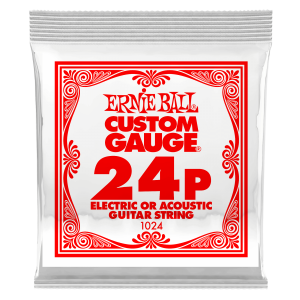 .024 Plain Steel Electric or Acoustic Guitar Strings 6 Pack