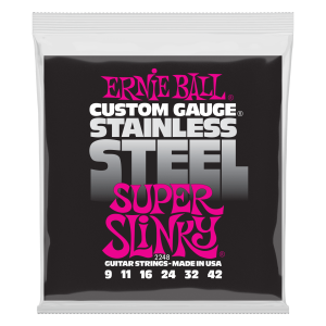 Super Slinky Stainless Steel Wound Electric Guitar Strings - 9-42 Gauge