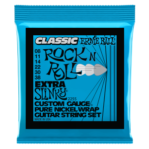 Extra Slinky Classic Rock n Roll Pure Nickel Wrap Electric Guitar Strings - 8-38 Gauge