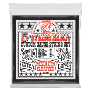 Medium 5-String Loop End Stainless Steel Banjo Guitar Strings - 10-10 Gauge