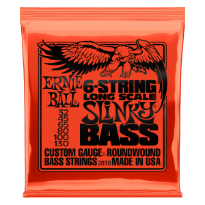 Slinky Long Scale 6-String Nickel Wound Electric Bass Strings - 32-130 Gauge