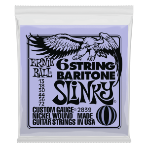Slinky 6-String w/ small ball end 29 5/8 scale Baritone Guitar Strings - 13-72 Gauge