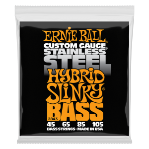 Hybrid Slinky Stainless Steel Electric Bass Strings - 45-105 Gauge