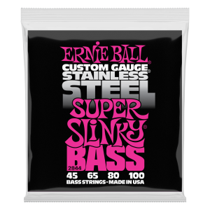 Super Slinky Stainless Steel Electric Bass Strings - 45-100 Gauge
