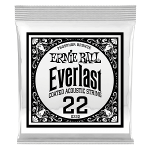 .022 Everlast Coated Phosphor Bronze Acoustic Guitar Strings 6 Pack
