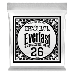 .026 Everlast Coated Phosphor Bronze Acoustic Guitar Strings 6 Pack