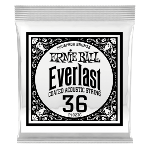 .036 Everlast Coated Phosphor Bronze Acoustic Guitar Strings 6 Pack