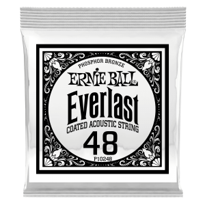 .048 Everlast Coated Phosphor Bronze Acoustic Guitar Strings 6 Pack