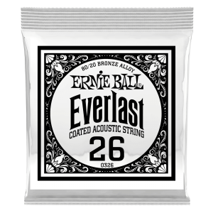 .026 Everlast Coated 80/20 Bronze Acoustic Guitar Strings 6 Pack