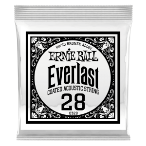 .028 Everlast Coated 80/20 Bronze Acoustic Guitar Strings 6 Pack
