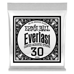 .030 Everlast Coated 80/20 Bronze Acoustic Guitar Strings 6 Pack