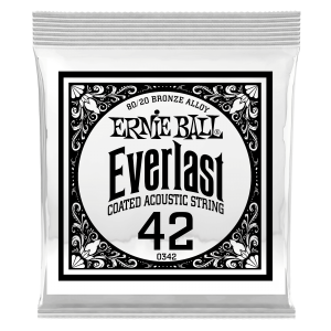 .042 Everlast Coated 80/20 Bronze Acoustic Guitar Strings 6 Pack