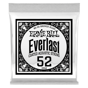 .052 Everlast Coated 80/20 Bronze Acoustic Guitar Strings 6 Pack