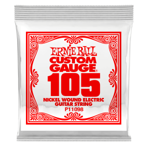 .105 Extra Long Nickel Wound Electric Electric Guitar Strings 3 pack